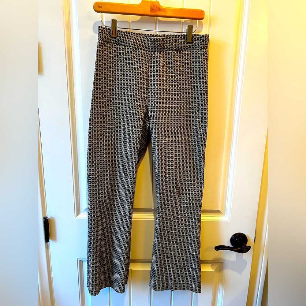 D. Exterior from Italy small womens Metallic square pattern elastic trousers